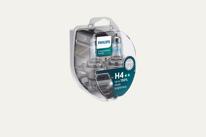 Philips Lyspæresett 12V H4 X-Treme Vision +150%